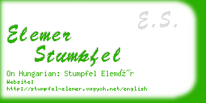 elemer stumpfel business card